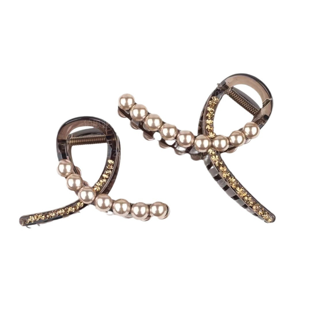 Wholesale Temperament Small Flower Diamond All-match 8cm Grab Clip